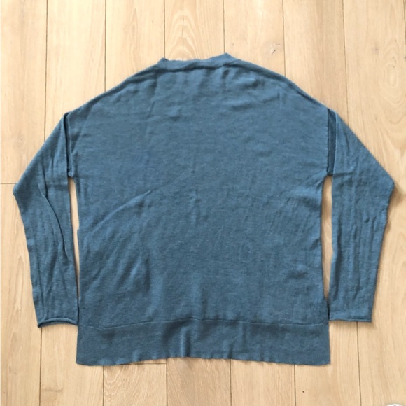 Eileen Fisher Merino Wool Blend Pocket Light Sweater in Light Blue Size XS - Picture 4 of 10